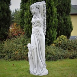 Jugendstil Garten Terrassen Deko Skulptur Dame Grau Art Nouveau Garden Terrace Decoration Sculpture Lady Gray