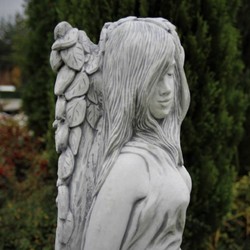 Jugendstil Garten Terrassen Deko Skulptur Dame Grau Art Nouveau Garden Terrace Decoration Sculpture Lady Gray