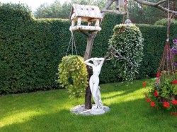 Jugendstil Garten Terrassen Deko Skulptur Frau Weiß Grau Art Nouveau Garden Terrace Decoration Sculpture Woman White Gray
