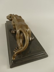 Casa Padrino luxury bronze sculpture leopard on marble base 40 cm antique style