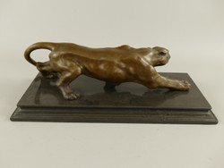 Casa Padrino luxury bronze sculpture leopard on marble base 40 cm antique style