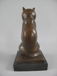 Casa Padrino scultura in bronzo Art Déco di lusso gatto su base in marmo H17 cm stile antico Casa Padrino scultura in bronzo Art Déco di lusso gatto su base in marmo H17 cm stile antico