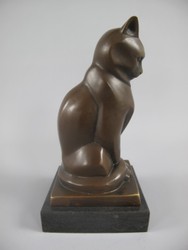 Casa Padrino scultura in bronzo Art Déco di lusso gatto su base in marmo H17 cm stile antico Casa Padrino scultura in bronzo Art Déco di lusso gatto su base in marmo H17 cm stile antico