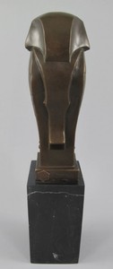 Casa Padrino Luxus Bronze Deko Figur Eule auf Marmorsockel Bronze / Schwarz 7 x 7 x H. 33 cm - Bronze Deko Skulptur - Schreibtisch Deko - Deko Accessoires - Luxus Accessoires