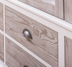 Landhausstil Massivholz Schlafzimmerschrank Kleiderschrank Weiß Naturfarben Country Style Solid Wood Bedroom Cabinet Wardrobe White Natural