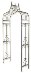 Casa Padrino arche de roses Art Nouveau vert antique 117 x 40 x H. 242 cm - Arche fleurie en métal - Arche végétale nostalgique - Accessoires de Décoration de Jardin Baroque & Art Nouveau