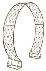 Casa Padrino arco per rose Art Nouveau verde antico 220 x 43 x A. 201 cm - Arco per fiori rotondo in metallo - Arco per piante nostalgico - Accessori Decorazione del Giardino Barocco & Art Nouveau