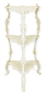 Casa Padrino support de fleurs Art Nouveau crème blanc 39 x 39 x H. 76 cm - Porte plante en fonte - Table à fleurs - Table à plantes - Accessoires de Décoration de Jardin Baroque & Art Nouveau