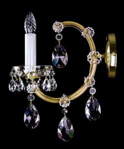 Casa Padrino applique murale baroque de luxe en cristal baroque or 12 x 29 x H. 39 cm - Magnifique applique avec verre en cristal de Bohême - Appliques de luxe de style baroque - Noble & Magnifique