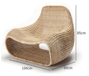 Casa Padrino Luxus Garten Sessel Naturfarben 104 x 89 x H. 85 cm - Rattan Sessel - Rattan Möbel - Garten & Terrassen Möbel - Luxus Qualität - Made in Italy