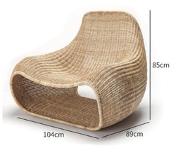 Casa Padrino Luxury Garden Armchair Natural 104 x 89 x H. 85 cm - Rattan Armchair - Rattan Furniture - Garden & Terrace Furniture - Luxury Quality - Made in Italy
