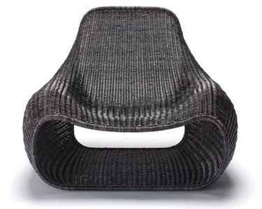 Luxus Garten Terrassen Rattan Sessel Schwarz Luxury Garden Patio Rattan Armchair Black
