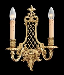 Casa Padrino lampada da parete doppia barocco di lusso oro francese 30 x 18 x A. 42 cm - Magnifica lampada da parete stile barocco - Luci barocche - Qualità di lusso - Fatto in Italia