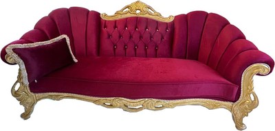 Divano barocco di lusso Casa Padrino Bordeaux rosso / oro con pietre scintillanti - mobili barocchi