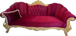 Casa Padrino Luxus Barock Sofa Bordeaux Rot Gold mit Bling Bling Glitzersteinen Baroque Lounge Luxury Dark Red Golden Furniture Casa Padrino Luxus Barock Sofa Bordeaux Rot Gold mit Bling Bling Glitzersteinen Baroque Lounge Luxury Dark Red Golden Furniture