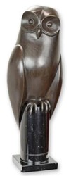 Casa Padrino figura decorativa in bronzo di lusso gufo bronzo / nero 15 x A. 44 cm - Scultura decorativa in bronzo - Decorazione da scrivania - Accessori decorativi di lusso