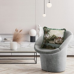 Luxus Designer Deko Kissen Palast Mehrfarbig Grün Luxury Designer Decorative Pillow Palace Multicolored Green
