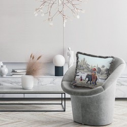 Luxus Designer Deko Kissen Palast Mehrfarbig Grau Luxury Designer Decorative Pillow Palace Multicolored Gray