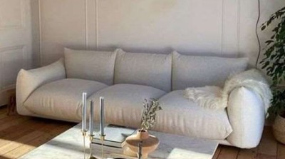 Casa Padrino luxury sofa gray 255 x 96 x H. 70 cm - Living room sofa - Hotel sofa - Living room furniture - Living room furnishings - Hotel furniture - Luxury furniture