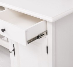 Casa Padrino bureau de style campagnard blanc 130 x 60 x H. 78 cm - Secrétaire en bois massif de style campagnard - Meuble de bureau - Meuble de style campagnard
