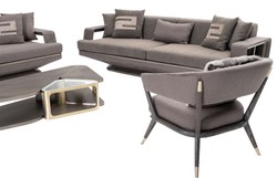 Luxus Wohnzimmer Hotel Sofa Grau Silber Luxury Living Room Hotel Sofa Gray Silver