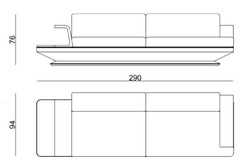 Casa Padrino luxury sofa gray / silver 290 x 94 x H. 76 cm - Living room sofa - Hotel sofa - Living room furniture - Living room furnishings - Hotel furniture - Luxury furniture