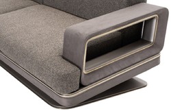 Casa Padrino luxury sofa gray / silver 290 x 94 x H. 76 cm - Living room sofa - Hotel sofa - Living room furniture - Living room furnishings - Hotel furniture - Luxury furniture