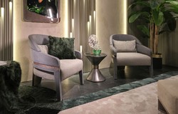 Luxus Wohnzimmer Hotel Sessel Grau Blau Luxury Living Room Hotel Armchair Gray Blue