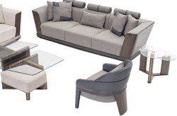 Luxus Wohnzimmer Hotel Sessel Grau Blau Luxury Living Room Hotel Armchair Gray Blue