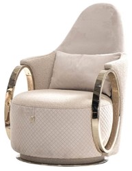 Casa Padrino luxury armchair cream / gray / gold 72 x 90 x H. 105 cm - Living room armchair - Hotel armchair - Living room furniture - Hotel furniture - Luxury furniture