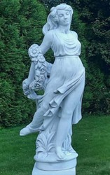 Casa Padrino Art Nouveau Garden Decoration Sculpture Lady Gray H. 175 cm - Elegant Garden Decoration Stone Figure - Baroque & Art Nouveau Garden Decoration Accessories