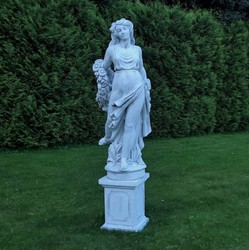 Casa Padrino Art Nouveau Garden Decoration Sculpture Lady Gray H. 175 cm - Elegant Garden Decoration Stone Figure - Baroque & Art Nouveau Garden Decoration Accessories
