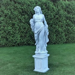 Casa Padrino Art Nouveau Garden Decoration Sculpture Lady Gray H. 175 cm - Elegant Garden Decoration Stone Figure - Baroque & Art Nouveau Garden Decoration Accessories