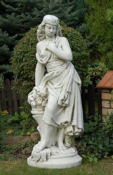 Casa Padrino Sculpture de Décoration de Jardin Art Nouveau Dame Gris H. 132 cm - Figure de Jardin Elégante - Accessoires de Décoration de Jardin Baroque & Art Nouveau