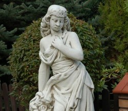 Casa Padrino Sculpture de Décoration de Jardin Art Nouveau Dame Gris H. 132 cm - Figure de Jardin Elégante - Accessoires de Décoration de Jardin Baroque & Art Nouveau