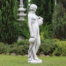 Casa Padrino sculpture Art Nouveau gargouille femme avec cruches gris H. 140 cm - Elégante figure de pierre gargouille - Accessoires de Jardin Baroque & Art Nouveau