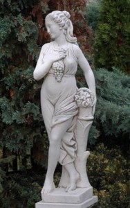 Casa Padrino Escultura de Decoración de Jardín Art Nouveau Señora Gris A. 140 cm - Elegante Figura de Jardín - Accesorios de Decoración de Jardín Barrocos y Art Nouveau