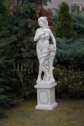 Casa Padrino Art Nouveau Garden Decoration Sculpture Lady Gray H. 140 cm - Elegant Garden Decoration Stone Figure - Baroque & Art Nouveau Garden Decoration Accessories