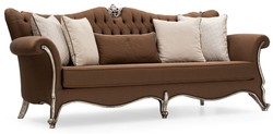Casa Padrino ensemble de salon baroque de luxe marron / crème / argent antique - 2 Canapés & 2 Fauteuils & 1 Table Basse & 2 Tables d'Appoint - Mobilier de salon baroque - Noble & Magnifique
