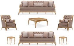 Casa Padrino set da soggiorno barocco di lusso marrone / oro - 2 Divani e 2 Poltrone e 1 Tavolo da Salotto e 2 Tavolini - Mobili da soggiorno di lusso fatti a mano in stile barocco Casa Padrino set da soggiorno barocco di lusso marrone / oro - 2 Divani e 2 Poltrone e 1 Tavolo da Salotto e 2 Tavolini - Mobili da soggiorno di lusso fatti a mano in stile barocco