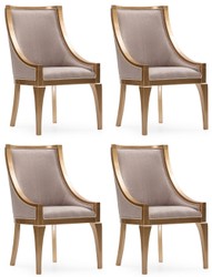 Casa Padrino ensemble de 4 chaises de salle à manger baroque de luxe gris / or - Chaises de cuisine baroque - Magnifique meuble de salle à manger de luxe de style baroque - Noble & Magnifique