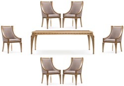 Casa Padrino set da sala da pranzo barocco di lusso grigio / oro - 1 Tavolo da Pranzo Barocco e 6 Sedie da Pranzo Barocco - Mobili per sala da pranzo di lusso in stile barocco Casa Padrino set da sala da pranzo barocco di lusso grigio / oro - 1 Tavolo da Pranzo Barocco e 6 Sedie da Pranzo Barocco - Mobili per sala da pranzo di lusso in stile barocco
