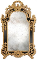 Casa Padrino espejo barroco de lujo oro / negro - Espejo de pared de estilo barroco italiano hecho a mano - Muebles de lujo en estilo barroco - Hecho en Italia - Colección de Lujo