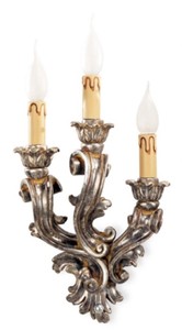 Casa Padrino applique murale de luxe baroque argent antique 23 x 14 x H. 41 cm - Magnifique applique de style baroque - Luminaires baroques - Qualité de luxe - Fabriquée en Italie