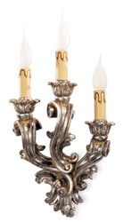 Casa Padrino applique murale de luxe baroque argent antique 23 x 14 x H. 41 cm - Magnifique applique de style baroque - Luminaires baroques - Qualité de luxe - Fabriquée en Italie