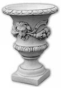 Casa Padrino maceta decorativo de jardín barroco gris Ø 50 x A. 70 cm - Magnífico macetero de estilo barroco - Decoración barroco de jardín - Decoración barroco de terraza - Accesorios barroco