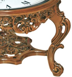 Prunkvoller Luxus Barock Couchtisch Cocktailtisch mit Uhr Braun Magnificent Luxury Baroque Coffee Table Cocktail Table with Clock Brown