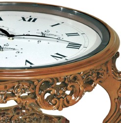 Prunkvoller Luxus Barock Couchtisch Cocktailtisch mit Uhr Braun Magnificent Luxury Baroque Coffee Table Cocktail Table with Clock Brown