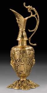 Casa Padrino luxury baroque vase in wine jug shape gold 16 x H. 44 cm - Handmade bronze flower vase - Baroque decorative accessories - Baroque interior - Baroque furniture