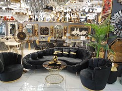 Casa Padrino luxury sofa black / gold 250 x 70 x H. 80 cm - Living room sofa - Hotel sofa - Living room furniture - Hotel furniture - Luxury furnishings - Luxury living room furniture